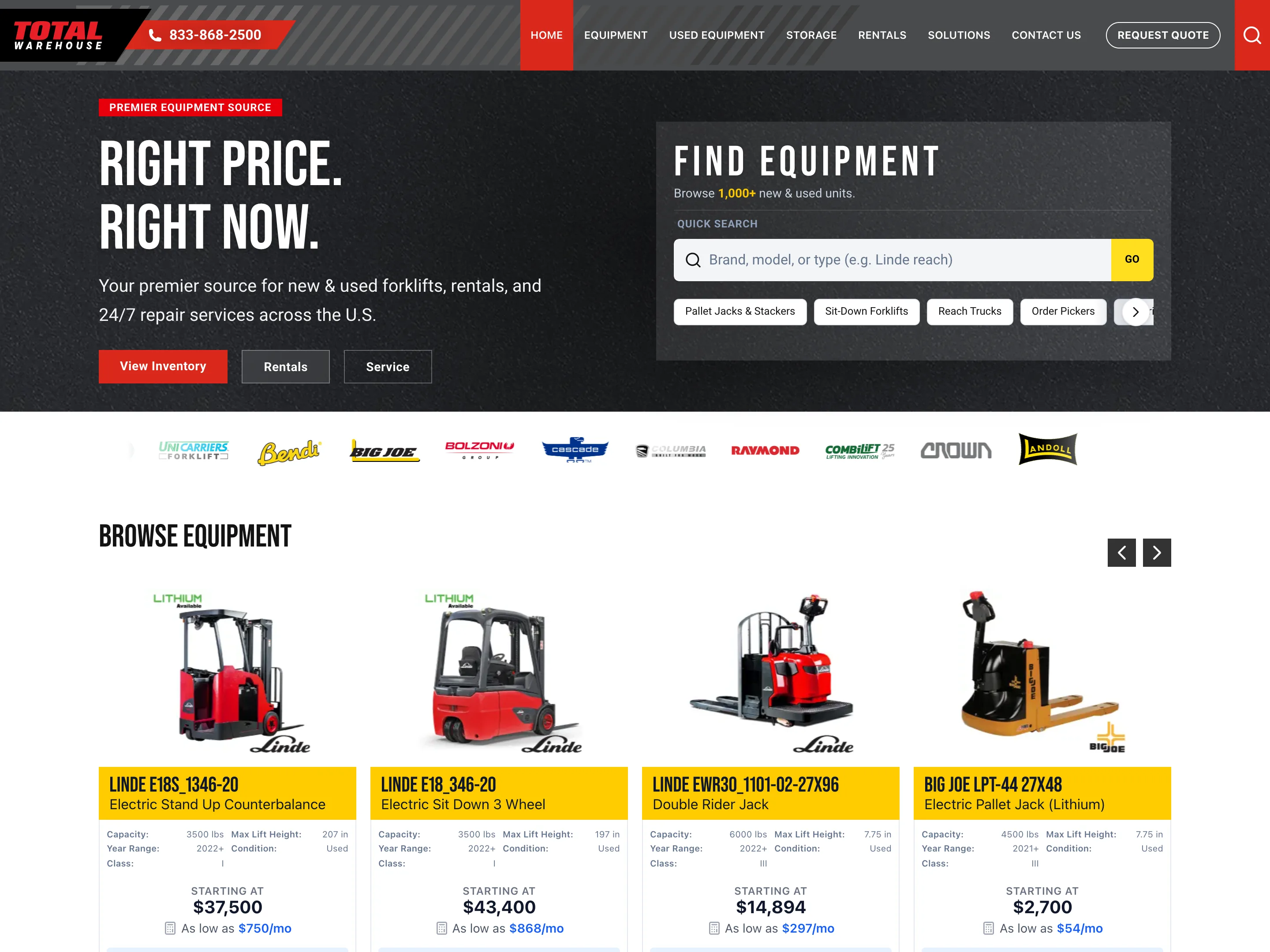 Total Warehouse: A NetSuite-connected digital showroom for forklifts and warehouse equipment